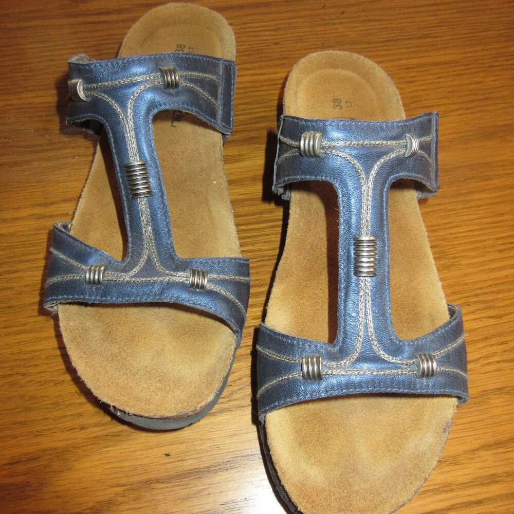 NAOT SANDLES Blue Silver 38